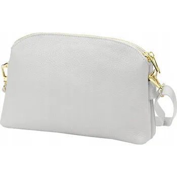 Vera Pelle kabelka, kožená kabelka přes rameno z pravé kůže, šedá