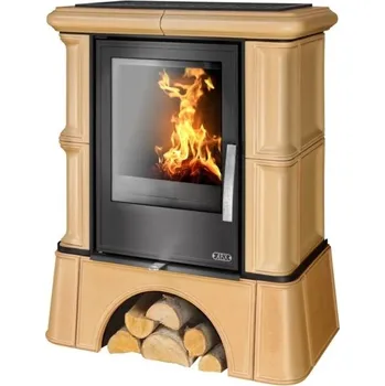 Krbová kamna Kachlova kamna ABX Bavaria L I Litinová vložka, kachlový sokl Naturbraun