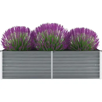 Vyvýšený záhon zahrada-XL Vyvýšený záhon pozinkovaná ocel 160 x 40 x 45 cm šedý 44850