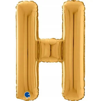 Balónek Fóliový balónek písmeno H, 66 cm zlatý (italský styl)