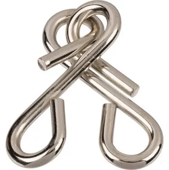 Hlavolam Kovový hlavolam dvojitý uzel v retro krabičce