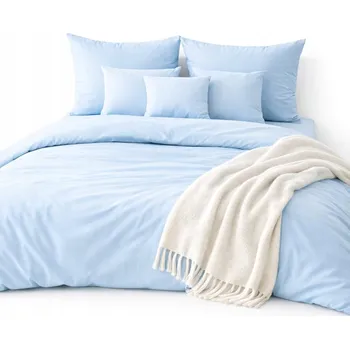 Povlečení Povlečení 200x220 Mikrovlákno +2 Povlaky Komplet na zip – světle modrá