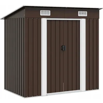 Zahradní domek VidaXL Zahradní Kůlna , hnědý, 194 x 121 x 181 cm, ocel