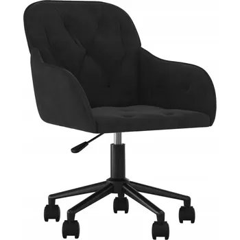 Otočná Kancelářská Židle Sametová Černá 56x61x(78-86) cm