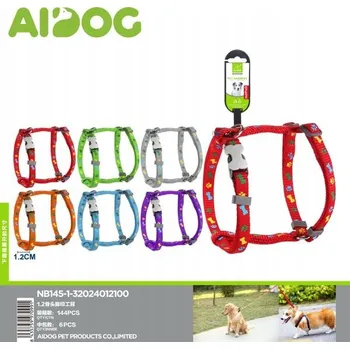 Postroj pro psa Postroj pro psa 1,2 cm s barevnými otisky tlapek