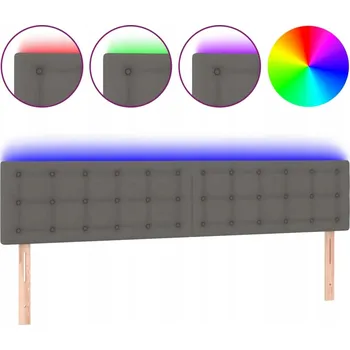 VidaXL Čelo postele s LED osvětlením, šedé,