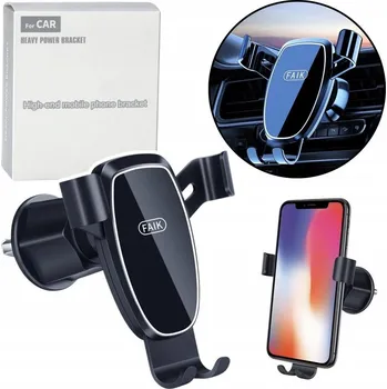 Gravitační držák do auta na telefon do mřížky ventilace, černý