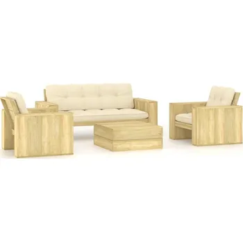 Zahradní lavice zahrada-XL 4dílná zahradní sedací souprava a podušky impregnovaná borovice 3065782