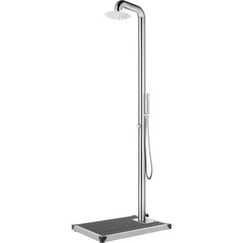 zahrada-XL Zahradní sprcha s šedou základnou 230 cm nerezová ocel 3070784