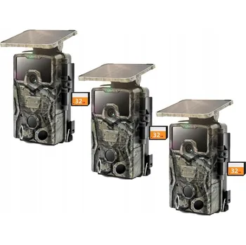 IP kamera 3 KUSY 48MPX 4K FOTOPAST SOLÁRNÍ KAMERA PRO LOV V LESNICTVÍ s 32GB