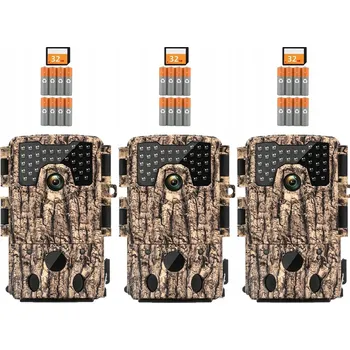 IP kamera 3x 48MP FOTOPAST / LESNÍ KAMERA s nočním viděním + 32GB karta a baterie