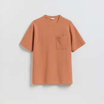 Pánské oblečení Reserved - Strukturální tričko comfort fit - měděná - 451IW-28X - 451IW-28X-XXL