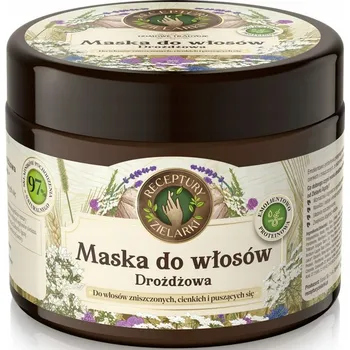 Vlasová regenerace Kvasnicová maska na vlasy Receptury Zielarki pro suché a slabé vlasy 300 ml