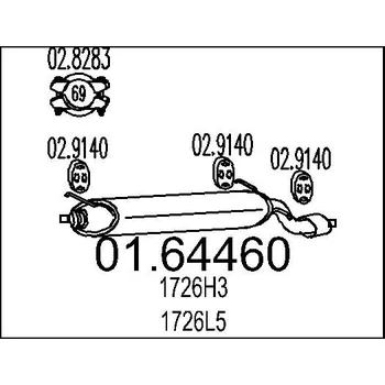 Tlumič výfuku Zadní tlumič výfuku, 01.64460