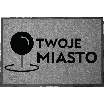 Rohožka VSTUPNÍ ROHOŽKA ŠEDÁ 40x60cm S VLASTNÍ GRAFIKOU LOGEM NÁPISEM
