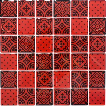 Obklad Skleněná mozaika WzorcowniaStudio 30 x 30 cm, odstíny červené