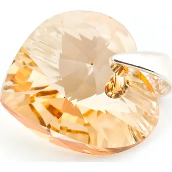 Přívěsek Přívěsek stříbrný 925 s krystaly Swarovski Srdce 14mm Golden Shadow