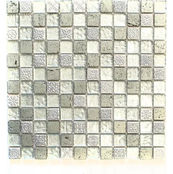 Obklad Mozaika WzorcowniaStudio 30 x 30 cm, odstíny šedé a stříbrné