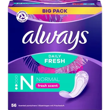 Menstruační vložka ALWAYS NORMAL hygienické vložky se svěží vůní 56 Ks