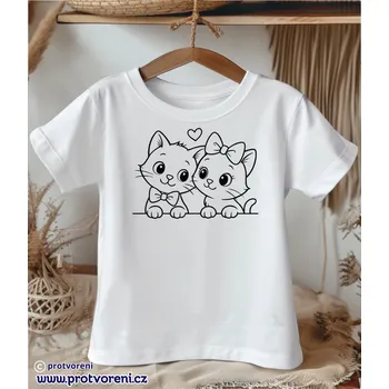 Dětská móda Tričko jako omalovánka Tričko k vybarvení, dětské, KOČIČKY, 1 ks zvolte VELIKOST textilu ZDE:: 9/10 let Beagle