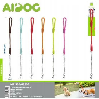 Vodítko pro psa Vodítko Krátké s Řetězem 80CM - Nylonové