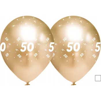 Balónek Balónky k narozeninám zlaté ZRCADLOVÉ k 50. narozeninám, 30 cm, 50 ks