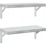 Kovová police VidaXL 50 x 23,5 cm stříbrná