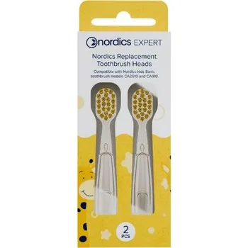 Náhradní hlavice k elektrickému kartáčku Náhradní hlavice na dětské sonické zubní kartáčky žluté Nordics 2ks