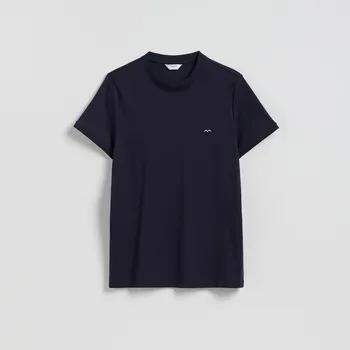 Reserved - Bavlněné tričko slim fit - tmavomodrá - WC996-59X - WC996-59X-S