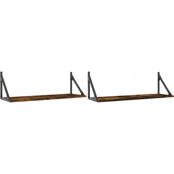 police Nástěnné police, 2 ks, kouřový dub, 80x25x25,5 cm