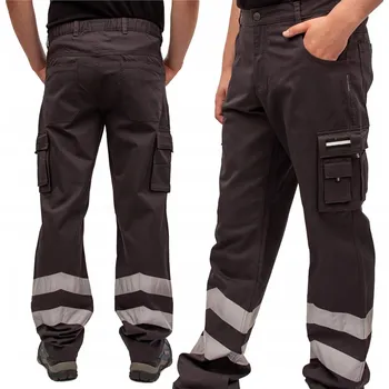 Pracovní obuv Pánské pracovní kalhoty do pasu, slim, s reflexními prvky, velikost 44
