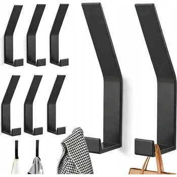 Věšák VĚŠÁK NA OBLEČENÍ KOUPELNOVÝ HÁČEK KOVOVÝ ČERNÝ DRŽÁK NA RUČNÍKY 6X