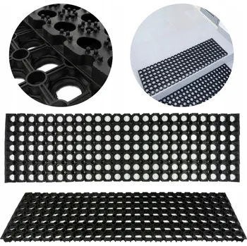 Rohožka GUMOVÁ ROHOŽKA NA SCHODY PROTI SKLUZU, HRUBÁ, 30X100 CM