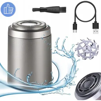 Holicí strojek GOLARKA ELEKTRYCZNA PŘENOSNÝ KAPESNÍ MINI USB PRO MUŽE SE KARTÁČKEM