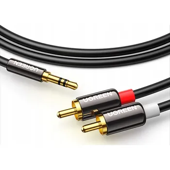 Audio kabel AUDIO KABEL 3,5 MM MINI JACK - 2X RCA (CINCH) 5M ČERNÝ