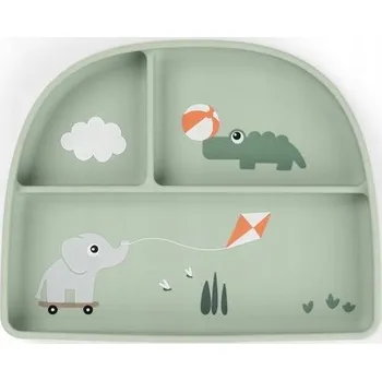 Talířek Done By Deer zelený silikonový