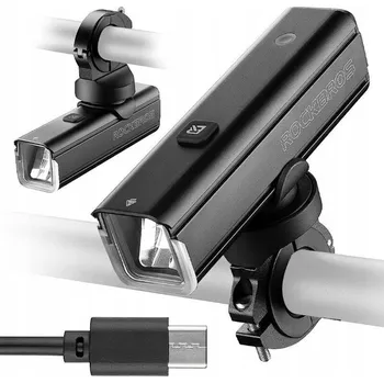 Cyklosvítilna Přední světlo na kolo 1000 lm s USB-C kabelem - USB-A, černé