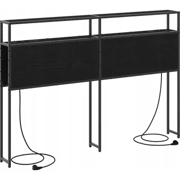 Úložné čelo postele s policí Černý dub 150 cm Kompozitní dřevo