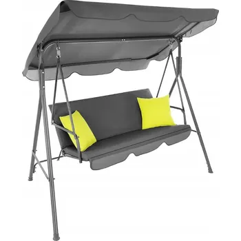 Zahradní houpačka Šedá zahradní houpačka s polštáři Relax - 3