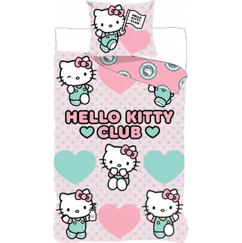 Prostěradlo Dětské ložní prádlo Hello Kitty Club 100×135 cm, 40×60 cm