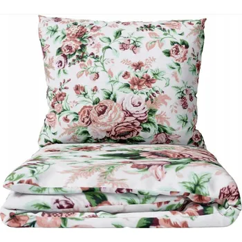 Povlečení POVLEČENÍ BAVLNĚNÉ POLSKÉ BAVLNA HRUBÉ 220x200 cm +2x 70x80 garden růžová