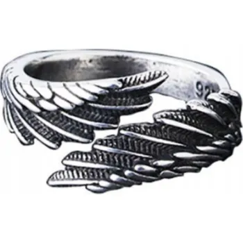 Prsten Pánský prsten Vintage Andělská křídla, stříbro S925, nastavitelná velikost