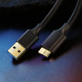 Datový kabel KABEL PRO DISK USB-A 3.0 - MICRO USB-B SUPERSPEED 1M ČERNÝ