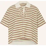 Moncler Dámské Jerseyové Polo Tričko, krémová / hnědá /...