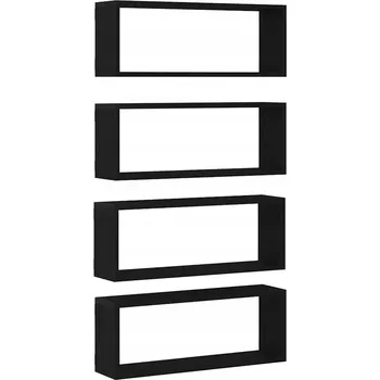 police Dřevěná police VidaXL 60 x 23 cm černá