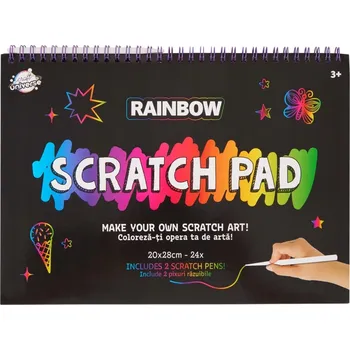 Blok Blok na škrábání A4, 24 stran, DUHOVÝ