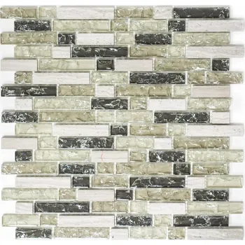 Obklad Mozaika WzorcowniaStudio 29,8 x 30,5 cm, odstíny šedé a stříbrná