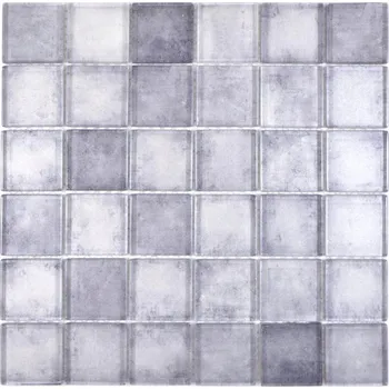 Obklad Skleněná mozaika WzorcowniaStudio 30 x 30 cm, odstíny šedé a stříbrné