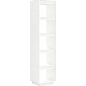 Knihovna Regál na knihy/přepážka, bílý, 40x35x167 cm, borovicové dřevo