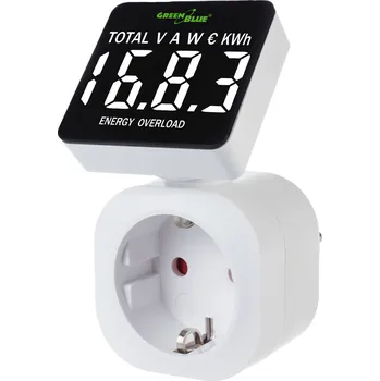 Měřič spotřeby GreenBlue elektroměr, wattmetr, 16A, max. 3680W, dílčí paměť, GB620 F